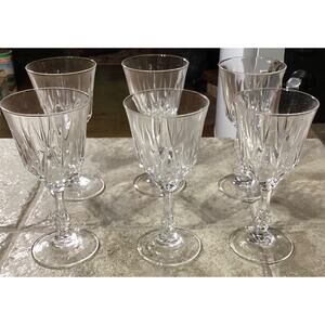 (6) Lead? Crystal Wine Glasses ~ 7”